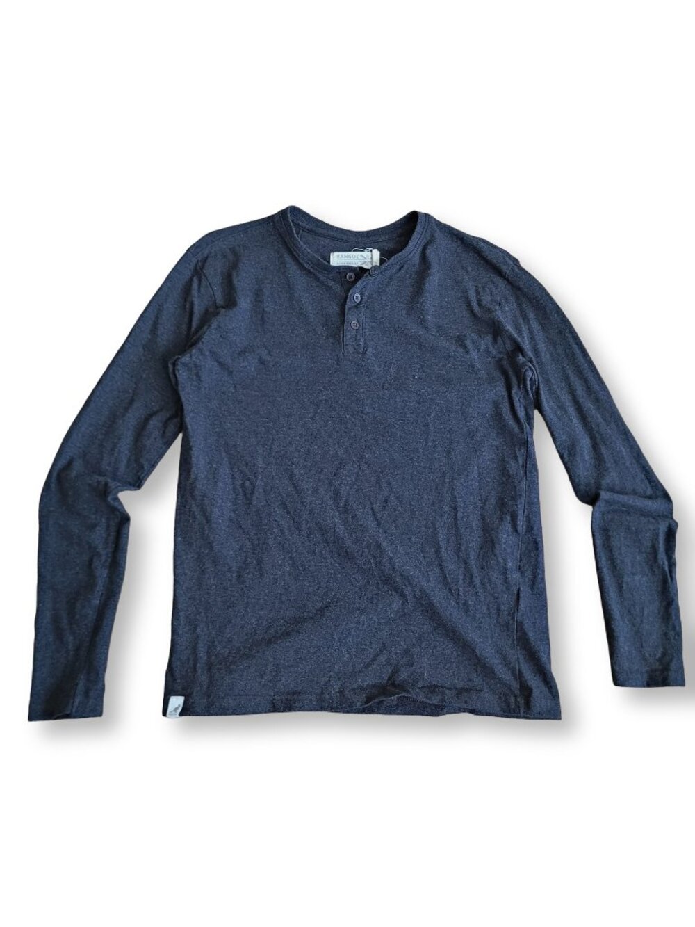 Kangol Grey Henley Neck Oversized Long Sleeve T-Shirt (OS)